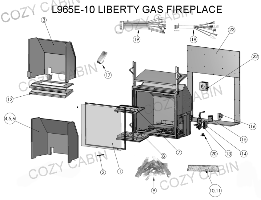Liberty Gas Fireplace (L965E-10) #L965E-10